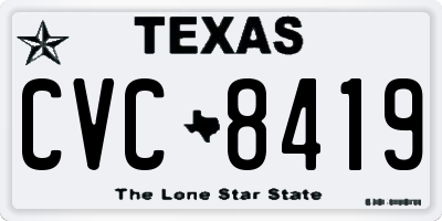 TX license plate CVC8419