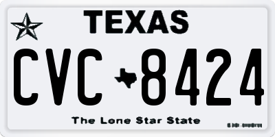 TX license plate CVC8424