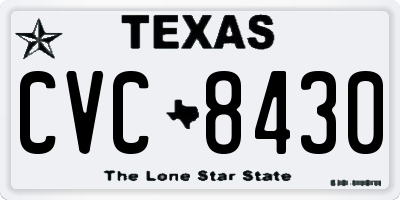TX license plate CVC8430