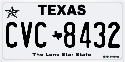 TX license plate CVC8432