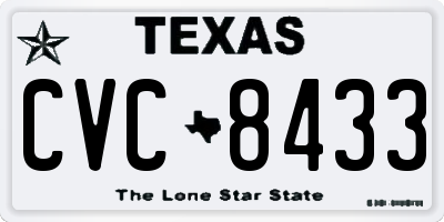TX license plate CVC8433