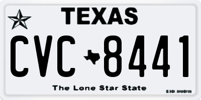TX license plate CVC8441