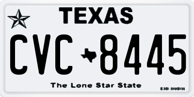 TX license plate CVC8445