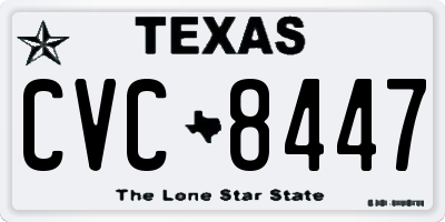 TX license plate CVC8447