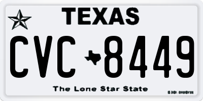 TX license plate CVC8449