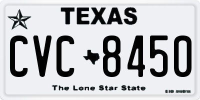 TX license plate CVC8450
