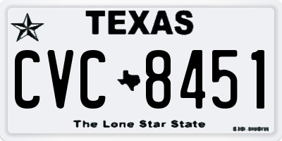 TX license plate CVC8451