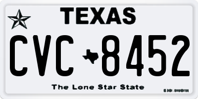 TX license plate CVC8452
