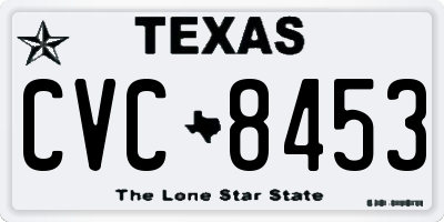 TX license plate CVC8453