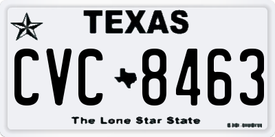TX license plate CVC8463