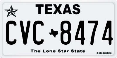 TX license plate CVC8474