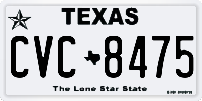 TX license plate CVC8475
