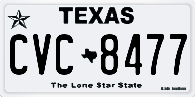 TX license plate CVC8477