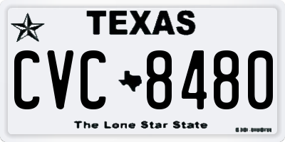 TX license plate CVC8480