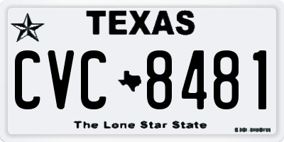 TX license plate CVC8481