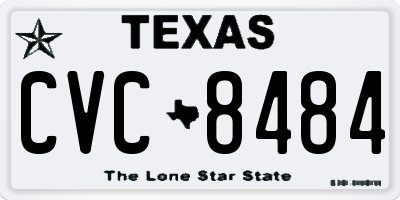 TX license plate CVC8484