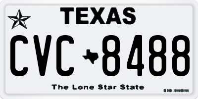 TX license plate CVC8488