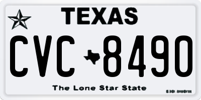 TX license plate CVC8490