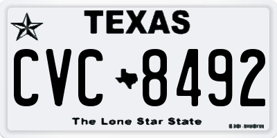TX license plate CVC8492