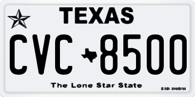 TX license plate CVC8500