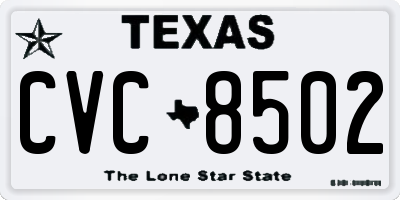 TX license plate CVC8502