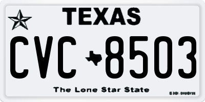 TX license plate CVC8503