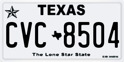 TX license plate CVC8504
