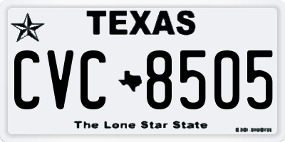 TX license plate CVC8505