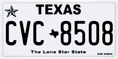 TX license plate CVC8508