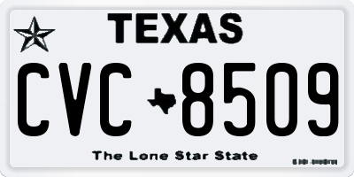 TX license plate CVC8509