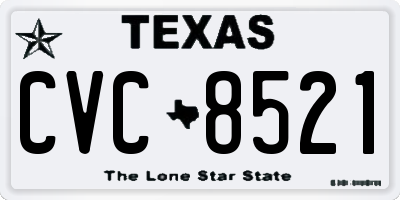 TX license plate CVC8521
