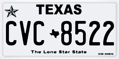 TX license plate CVC8522