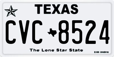 TX license plate CVC8524
