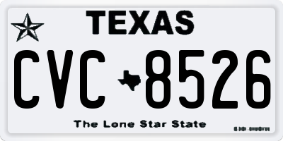 TX license plate CVC8526