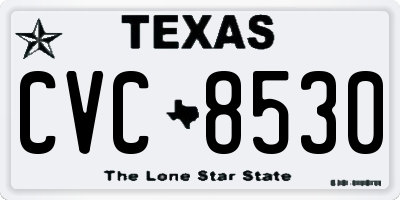 TX license plate CVC8530