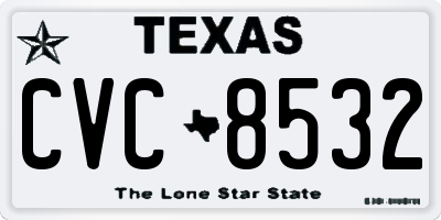 TX license plate CVC8532