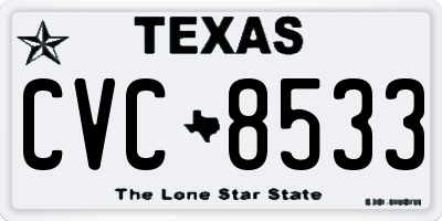 TX license plate CVC8533