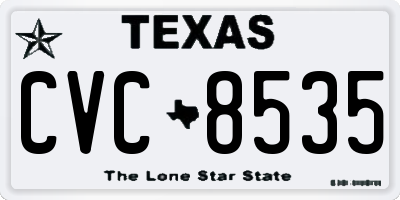 TX license plate CVC8535