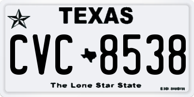 TX license plate CVC8538