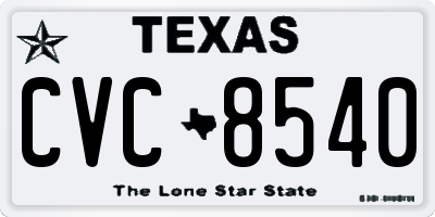 TX license plate CVC8540