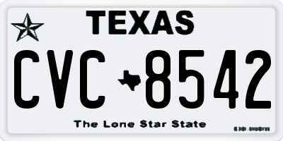 TX license plate CVC8542