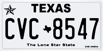 TX license plate CVC8547