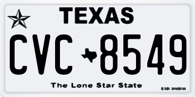 TX license plate CVC8549