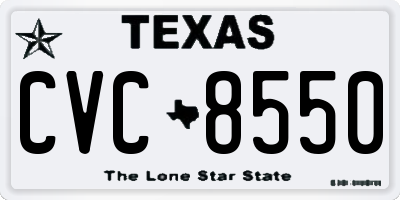 TX license plate CVC8550