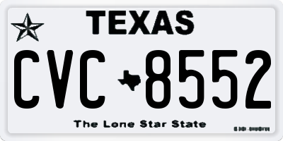 TX license plate CVC8552