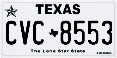 TX license plate CVC8553
