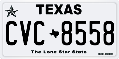 TX license plate CVC8558