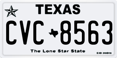 TX license plate CVC8563