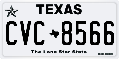 TX license plate CVC8566