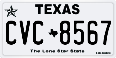 TX license plate CVC8567